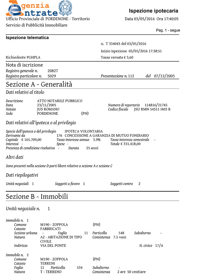 ISPEZIONE IPOTECARIA